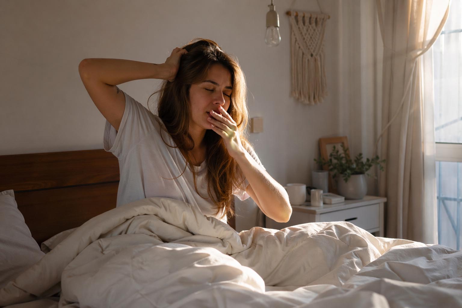 umorna zena ujutru, tezina u telu, budjenje bez energije, los san, jutarnji znak, laganica, laganica.rs