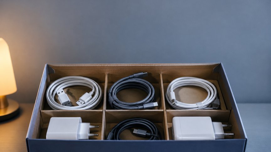 kutija za cipele, punjači, kablovi, organizacija, sitna elektronika, reciklaža, fioka, uredno mesto, laganica, laganica.rs, laganicars