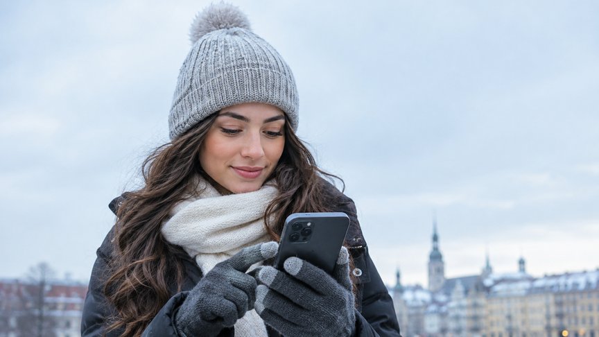 zimske rukavice, rukavice za ekran, telefon na hladnoći, kožne rukavice, flis, provodna vlakna, zima, ekran osetljiv na dodir, laganica, laganica.rs, laganicars